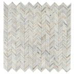 Calacatta Gold Skinny Herringbone Mosaic Tile | Tile Club