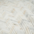 Calacatta Gold Skinny Herringbone Mosaic Tile | Tile Club