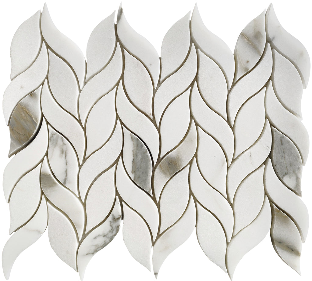 Calacatta Gold Leaves Marble Mosaic Tile | Tile Club