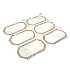 Calacatta Gold Octagon With Lagos Azul Dots | Tile Club