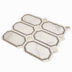 Calacatta Gold Octagon With Lagos Azul Dots | Tile Club