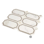 Calacatta Gold Octagon With Lagos Azul Dots | Tile Club