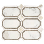Calacatta Gold Octagon With Lagos Azul Dots | Tile Club