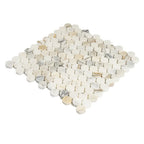 Calacatta Gold Marble 1.2" Penny Tile Polished | Tile Club