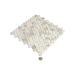 Calacatta Gold Marble 1.2" Penny Tile Polished | Tile Club