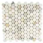 Calacatta Gold Marble 1.2" Penny Tile Polished | Tile Club