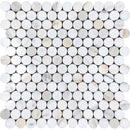 Calacatta Gold Marble 1.2" Penny Tile Polished Sample