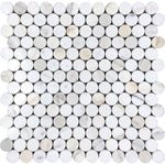 Calacatta Gold Marble 1.2" Penny Tile Polished Sample