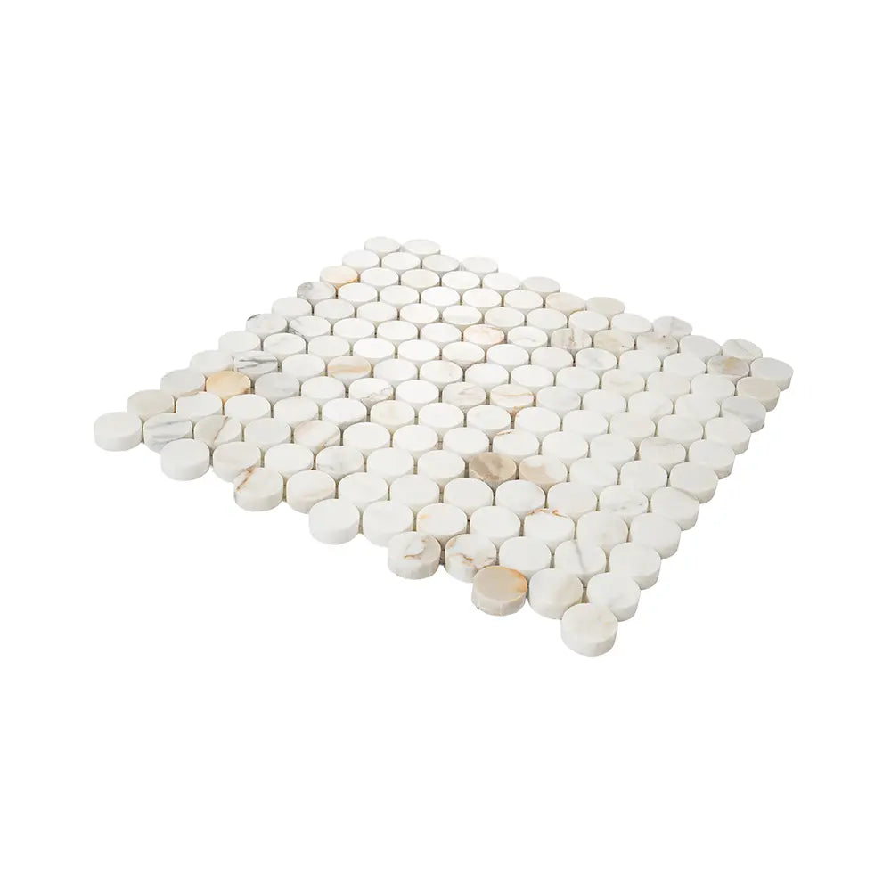Calacatta Gold Penny Tile Honed | Tile Club