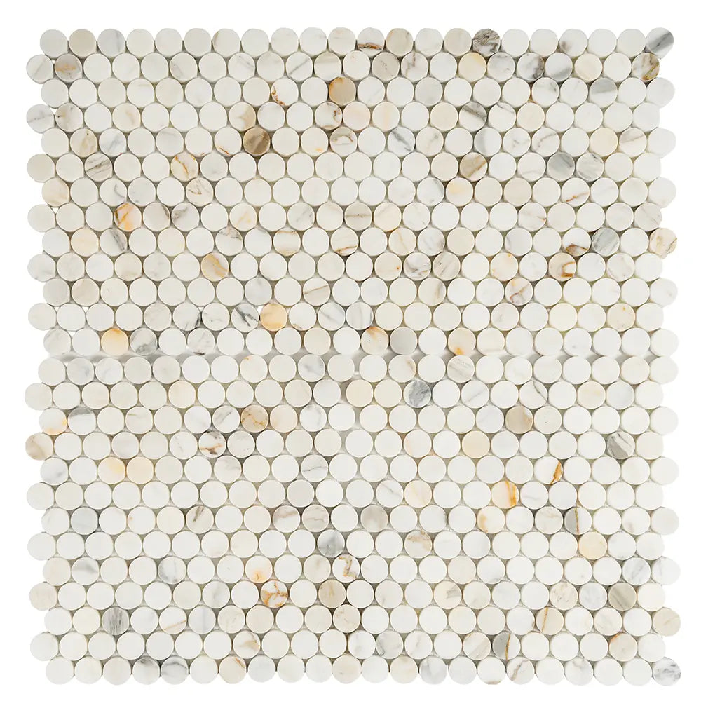 Calacatta Gold Penny Tile Honed | Tile Club