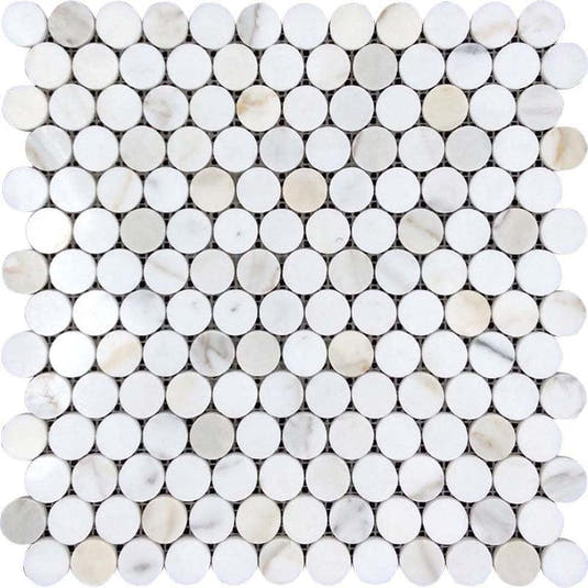 Calacatta Gold Penny Tile Honed Sample