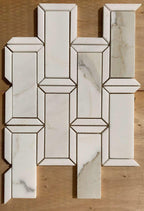 Calacatta Gold & Thassos Bricks Mosaic Tile | Tile Club