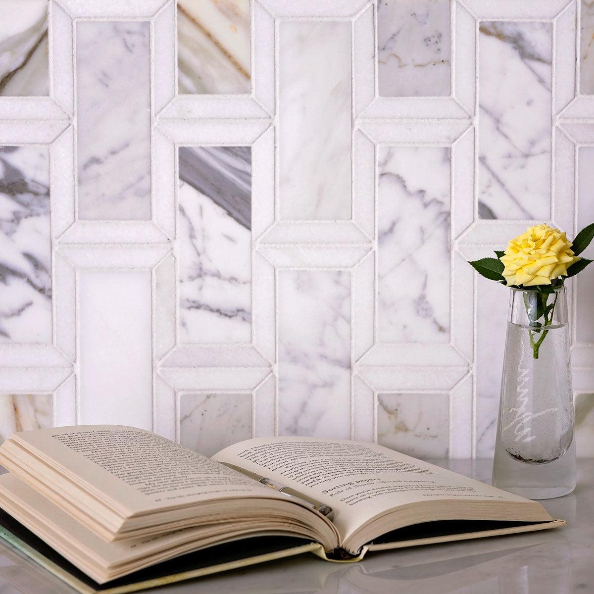 Calacatta Gold & Thassos Bricks Mosaic Tile