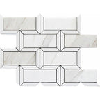Calacatta Gold & Thassos Bricks Mosaic Tile Sample