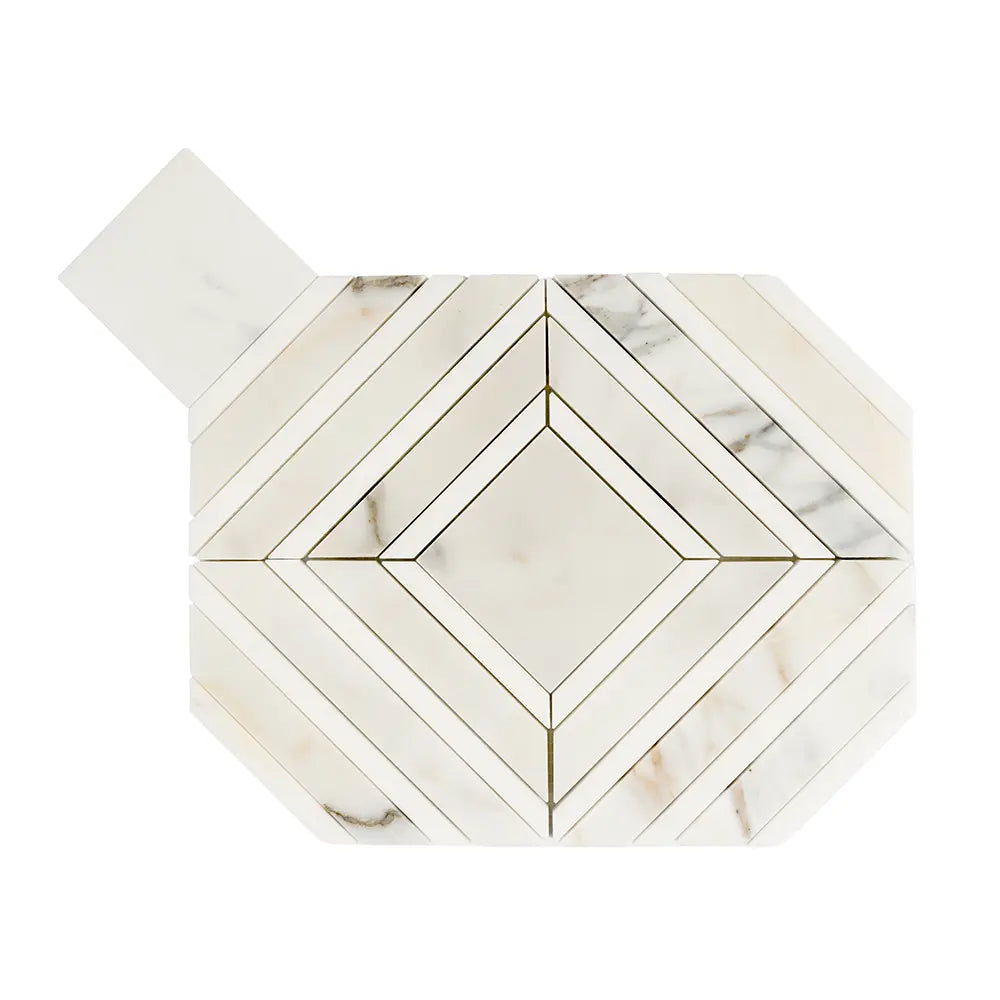 Calacatta Gold Diamond & Square Mosaic Tile | Tile Club