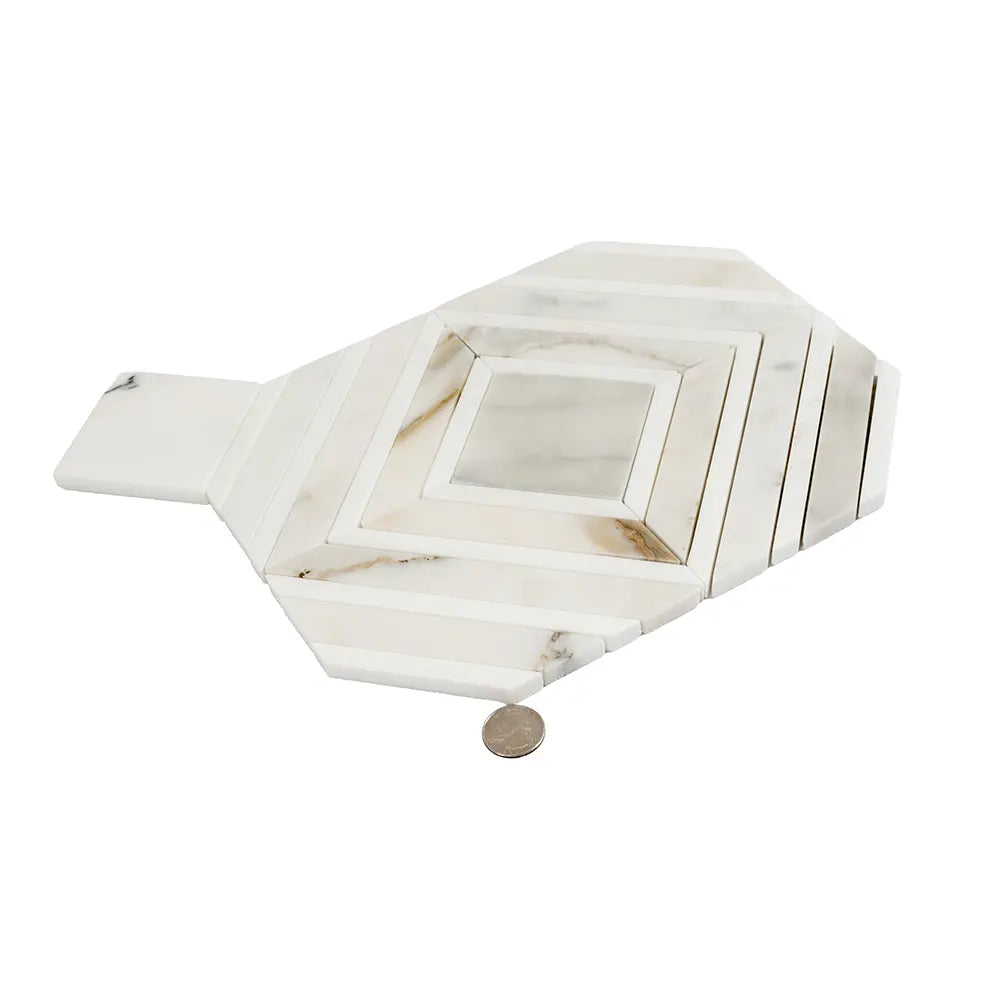 Calacatta Gold Diamond & Square Mosaic Tile | Tile Club
