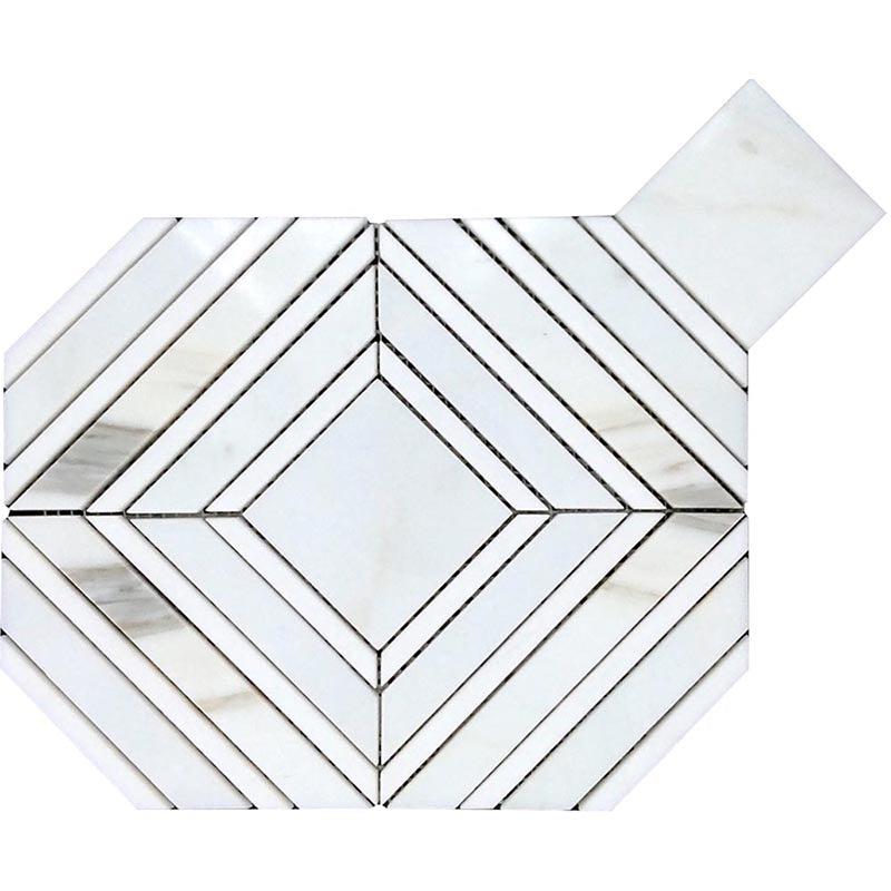 Calacatta Gold Diamond & Square Mosaic Tile Sample
