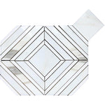 Calacatta Gold Diamond & Square Mosaic Tile Sample