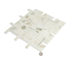 Calacatta Gold Basket Pattern Mosaic Tile