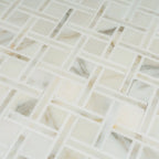 Calacatta Gold Basket Pattern Mosaic Tile