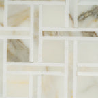 Calacatta Gold Basket Pattern Mosaic Tile