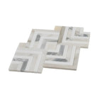 Square Weave Calacatta Gold & Thassos Mosaic Tile | Tile Club