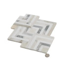 Square Weave Calacatta Gold & Thassos Mosaic Tile | Tile Club