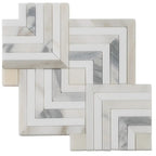 Square Weave Calacatta Gold & Thassos Mosaic Tile | Tile Club