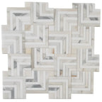 Square Weave Calacatta Gold & Thassos Mosaic Tile | Tile Club