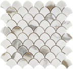 Calacatta Gold and Thassos Scale Marble Mosaic Tile | Tile Club