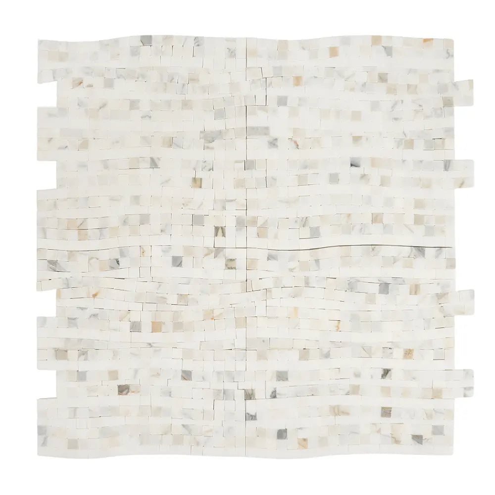 Calacatta Gold Waterfall Marble Mosaic Tile | Tile Club