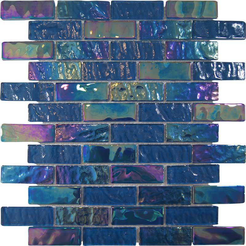 Pacific Aquamarine Brick Mosaic 1x3