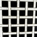Boulevard Nero Marquina And Carrara Marble Mosaic Tile | Tile Club