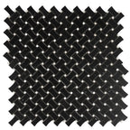 Nero Marquina Curved Basket Weave With White Dots Marble Mosaic Tile | Tile Club