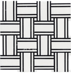 Inversa White and Black Large Basket Weave Mosaic Tile | Tile Club