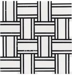 Inversa White and Black Large Basket Weave Mosaic Tile | Tile Club