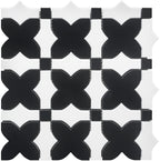 Black and White Marble Stars Mosaic Tile | Tile Club
