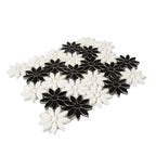 Meadow Black and White Flower Marble Mosaic Tile | Tile Club