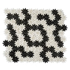 Meadow Black and White Flower Marble Mosaic Tile | Tile Club