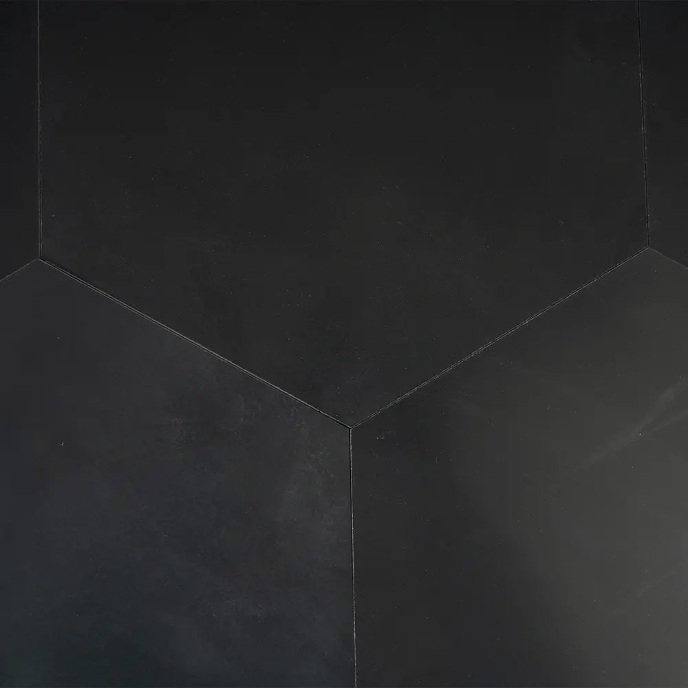 Nero Marquina 10 Inch Hexagon Honed Marble Mosaic Tile | Tile Club