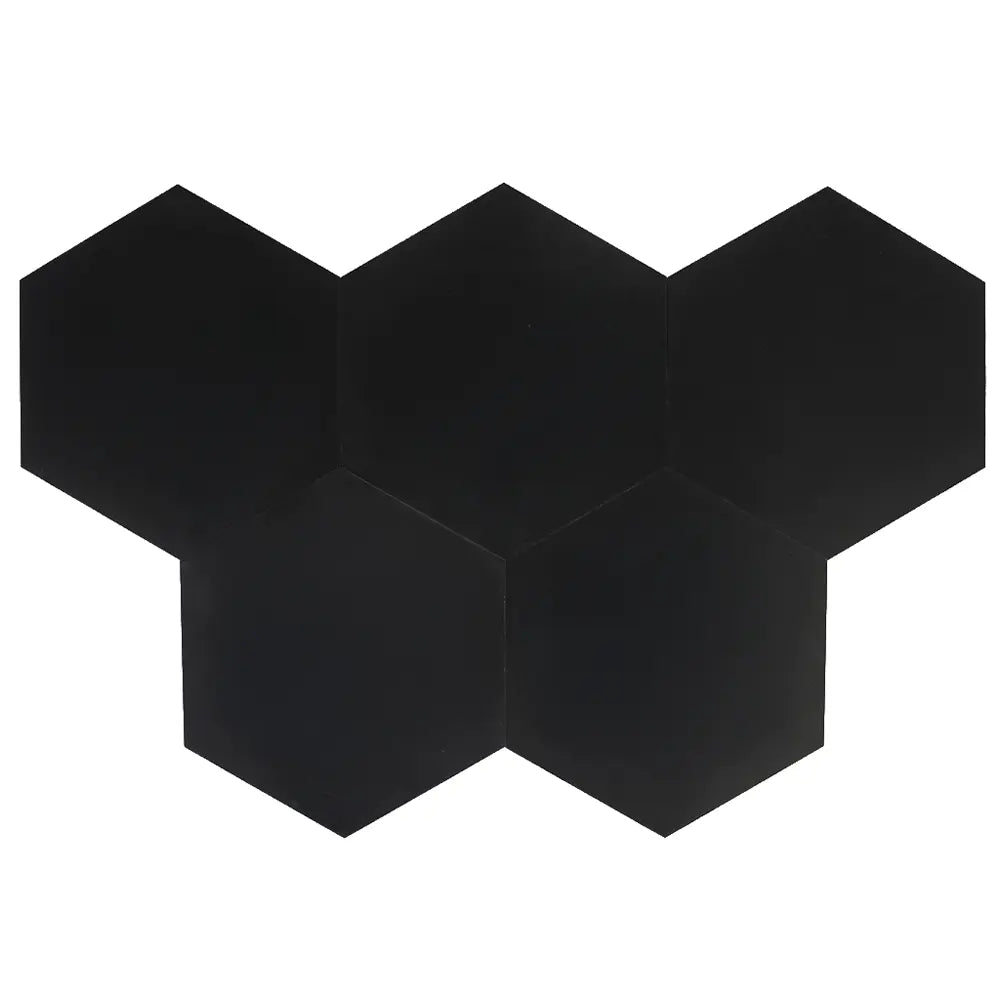 Nero Marquina 10 Inch Hexagon Honed Marble Mosaic Tile | Tile Club