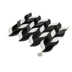 Nero Marquina & White Leaf Marble Mosaic Tile | Tile Club