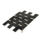 Nero Marquina with Thassos Dots Brick Marble Mosaic Tile | Tile Club