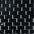 Nero Marquina with Thassos Dots Brick Marble Mosaic Tile | Tile Club