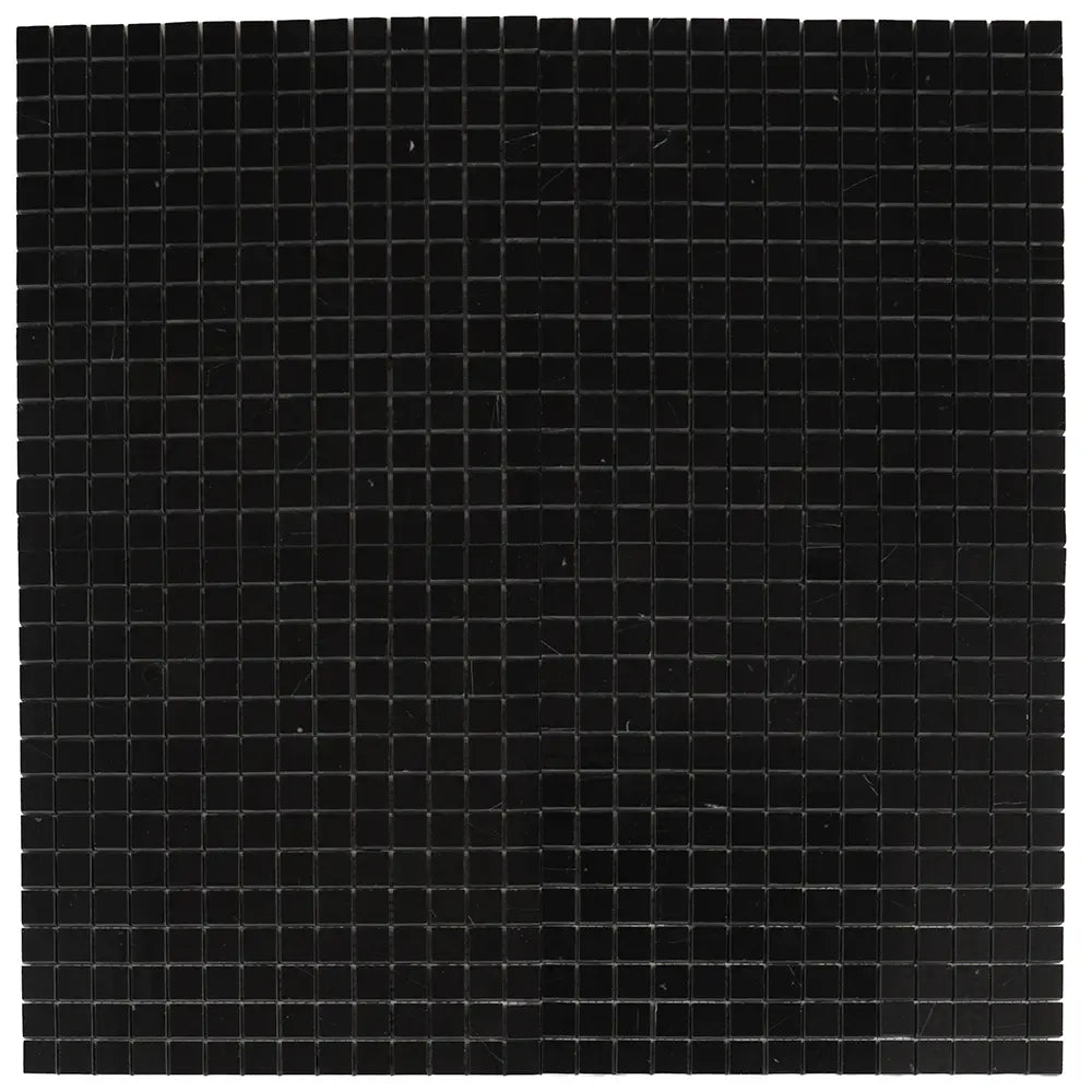 Nero Marquina 1X1 Polished Marble Mosaic Tiles | Tile Club