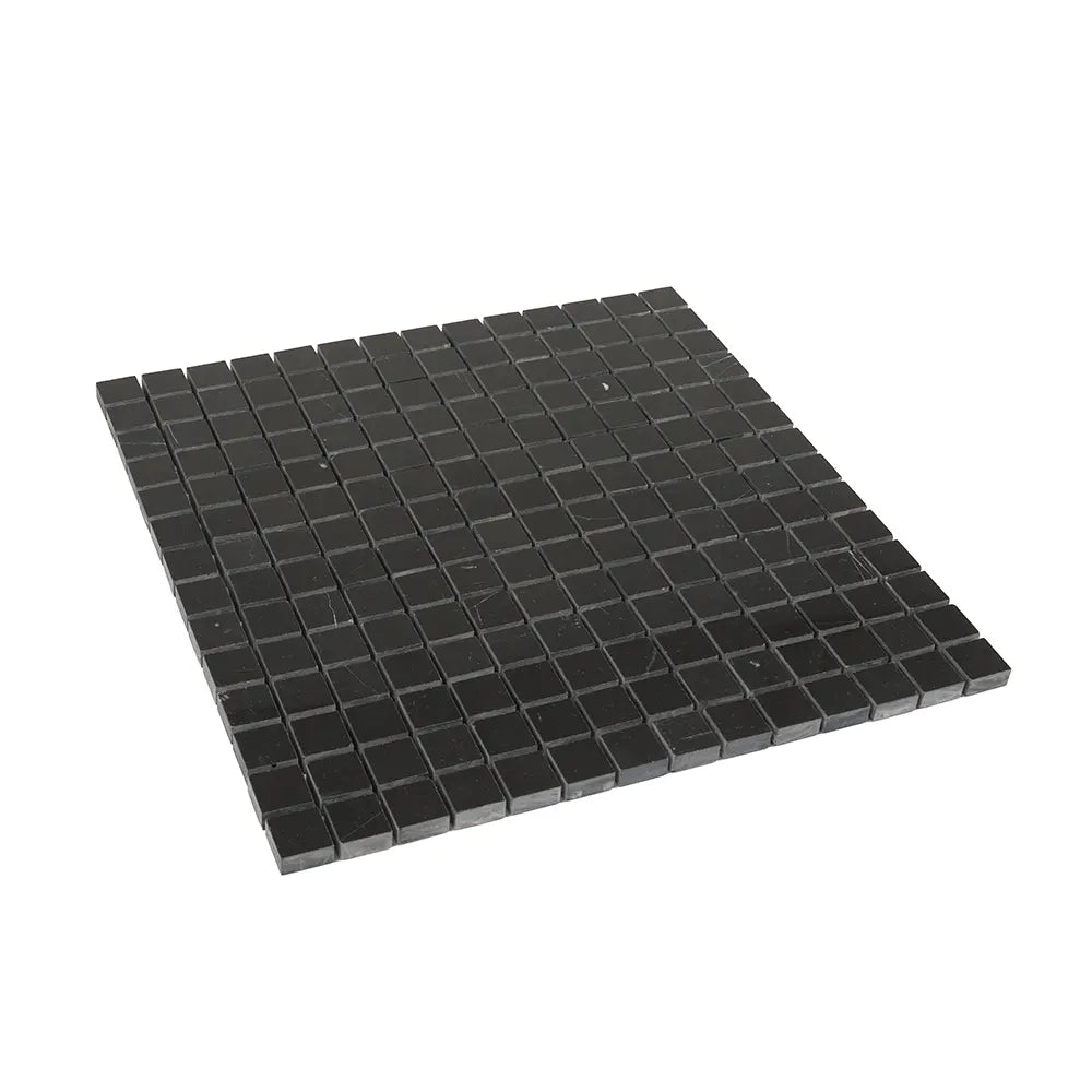 Nero Marquina 1X1 Polished Marble Mosaic Tiles | Tile Club