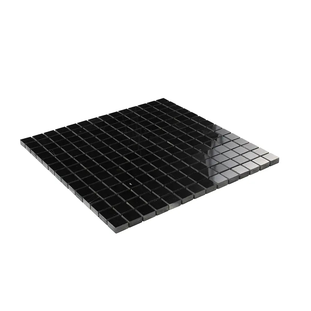 Nero Marquina 1X1 Polished Marble Mosaic Tiles | Tile Club