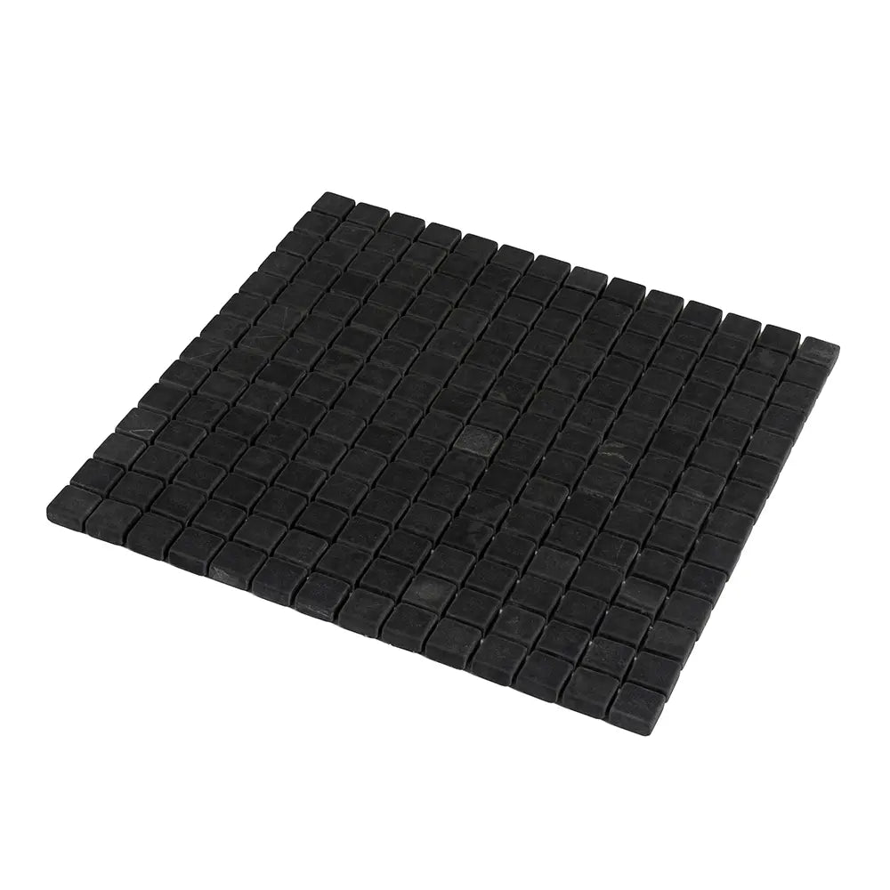 Nero Marquina Tumbled Square Marble Mosaic Tiles | Tile Club