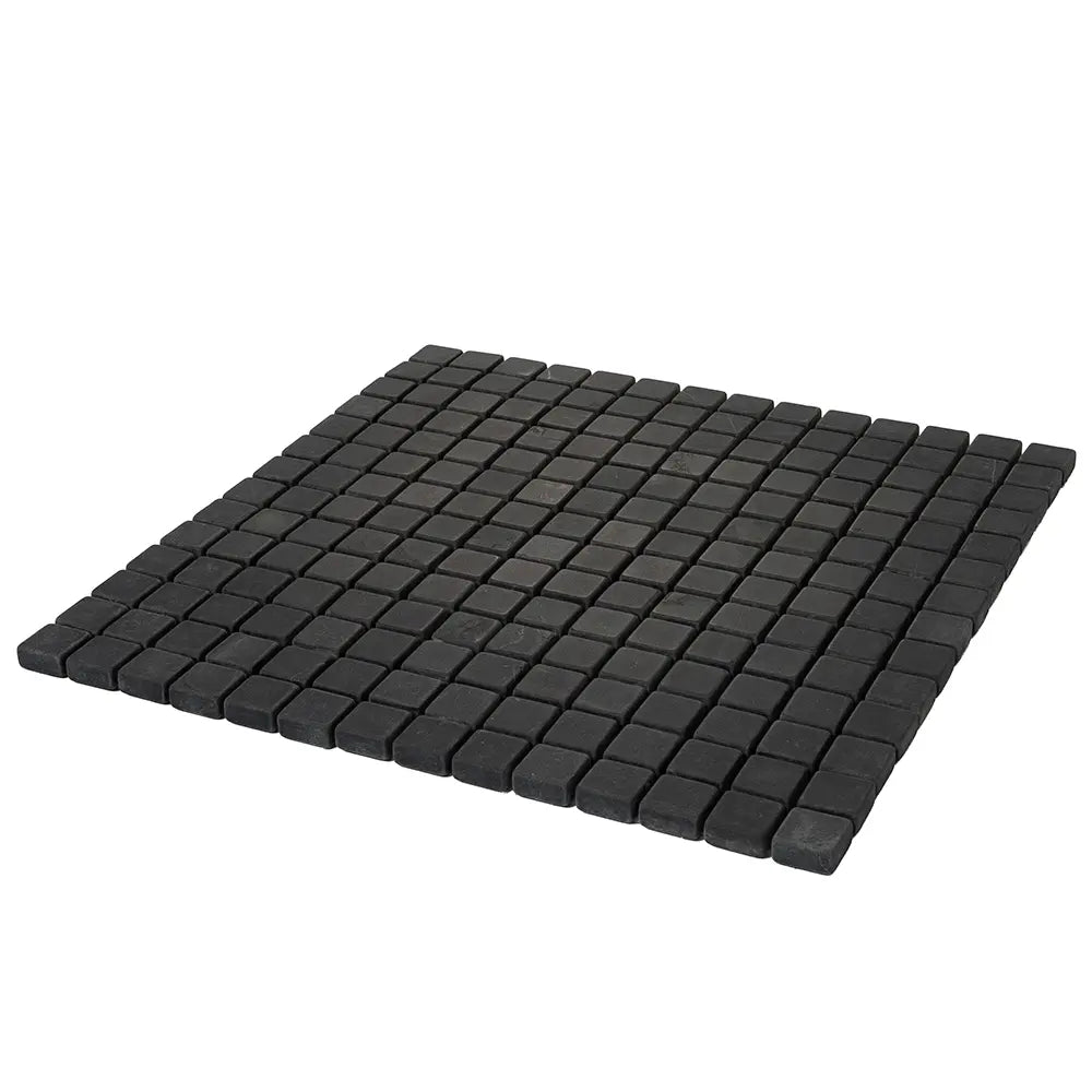 Nero Marquina Tumbled Square Marble Mosaic Tiles | Tile Club