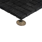 Nero Marquina Tumbled Square Marble Mosaic Tiles | Tile Club